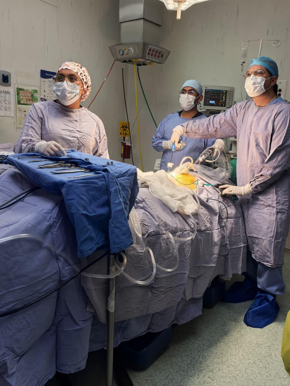 Equipo quirúrgico durante su trabajo en la sala de operaciones